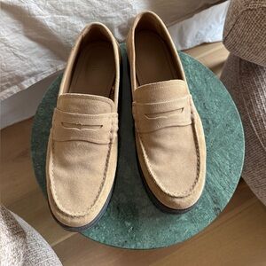 Zara Light Brown Suede Loafers